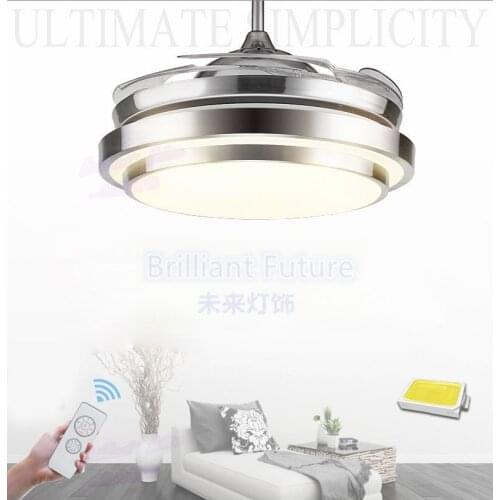 Ceiling fan 3 Colors Changing light Modern LED invisible ceiling fan light remote control ceiling lamp 36-42 inch 110-220V fan