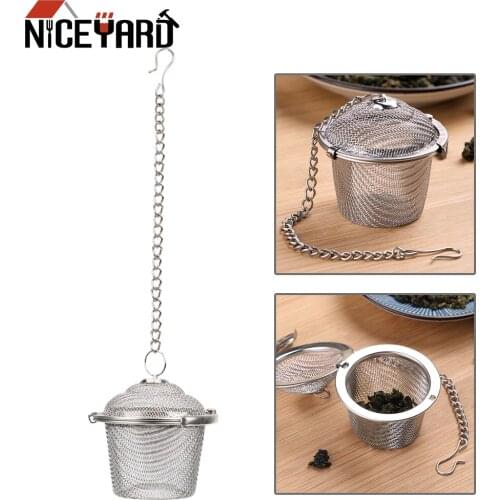 Mesh Herbal Ball Tea Spice Strainer Teakettle Locking Tea Filter Stainless Steel Seasoning Ball Diameter 4.5cm Reusable