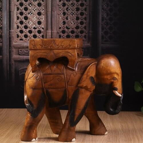 Solid wood elephant bench porch stool changing shoe stool fortune stool decorative stool low stool floor decoration