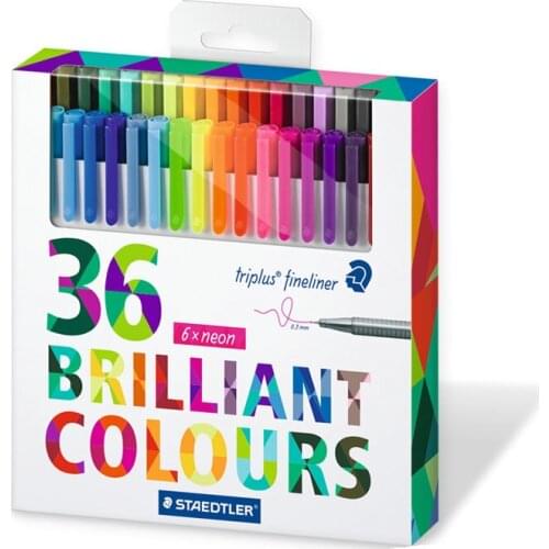 Staedtler 334 36 Triplus Fineliner Pens 0.3mm Marker Metal Clad Tip Color line pen needle pen gel pen 36 Colors Set