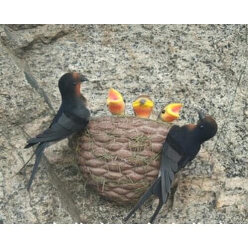 European style ornaments The little swallow swallow nest nest bird nest Nursery Decor Home Furnishing swallow model creative