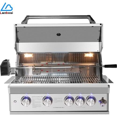 Built-In Barbecue Grill LNG 304 Stainless Steel Charcoal Grill Patio Outdoor Kitchen Oven
