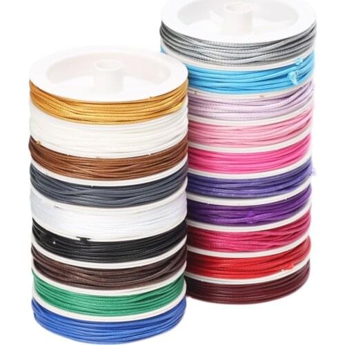 Bright Cotton Wax Line Cord Thread String Strap Necklace Bracelet Rope 1.0mm 15M/RollDIY Jewelry Making
