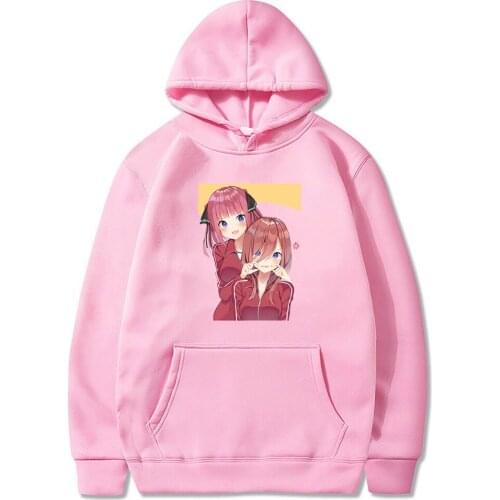 The Quintessential Quintuplets Miku Nino Harajuku Anime Hoodies Fashion Magna Winter Long Sleeve Casual Loose Sweatshirt Women