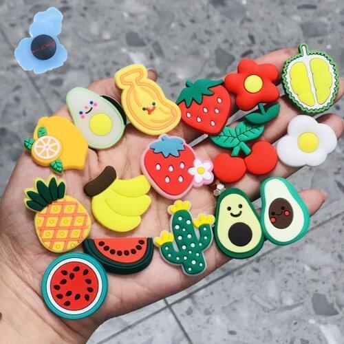 1Pcs Cactus Fruit Flower Avocado PVC Shoe Charms Garden Shoes Accessories Decoration Fit Holes Wristbands Backpack Party Gift