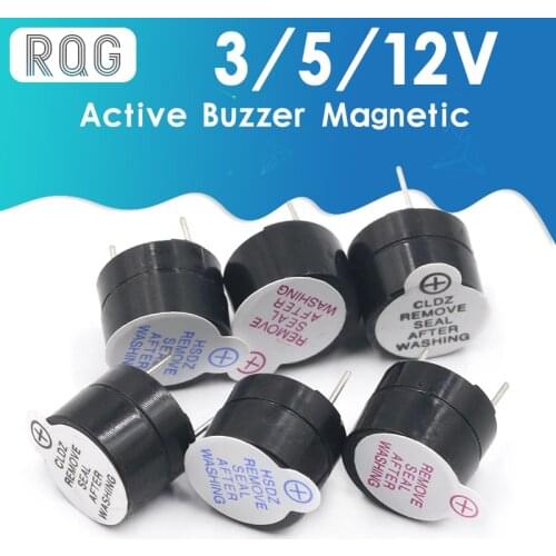 10pcs 5v Active Buzzer Magnetic Long Continous Beep Tone 12*9.5mm