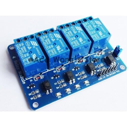 10pcs/lot) 4 channel relay module 4-channel relay control board with optocoupler. Relay Output 4 way relay module