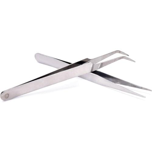 2PCS Professional Tweezers For Nail Art/Face Care/Eyelash Extension Blackhead Acne Blemish Pimple Remove Tool