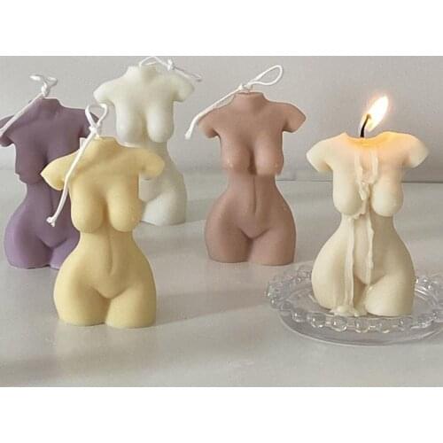 3D Art Body Candle Mold Female Perfume Candle Aromatherapy Plaster Silicone Mold Fragrance Candle Making Wax Mould Soap Decor