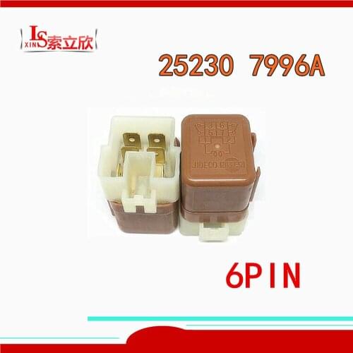 5PCS/LOT 100%Original New Automotive relay 25230 7996A Teana Xiaoke Electronic Fan Headlamp Relay 6PIN 12VDC