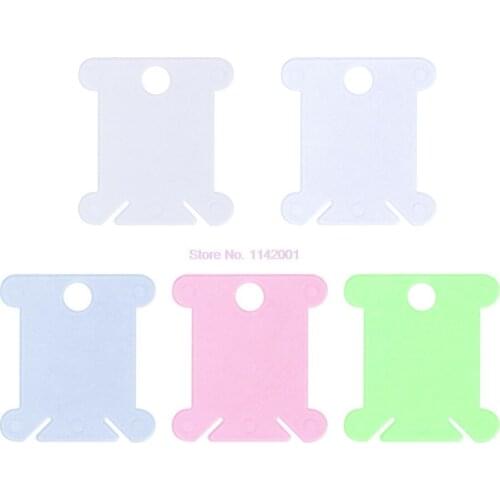50pack 100Pcs/Pack Plastic Embroidery Floss & Craft Thread Bobbins for Storage Holder Sewing Tools Thread Board Card Craft