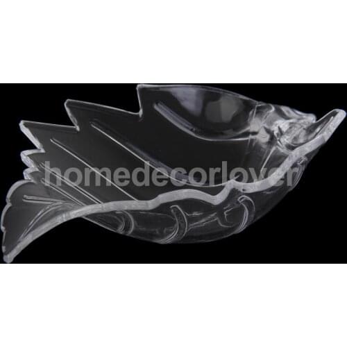 Aquarium Clear Acrylic Leaf Shape Shrimp Feeding Feeder Dish Food Basin Size S