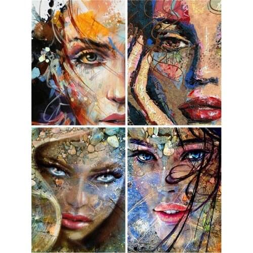 Huacan 5d Diy Diamond Painting Woman Fantasy Home Decor Diamond Embroidery Girl Color Mosaic Wall Stickers