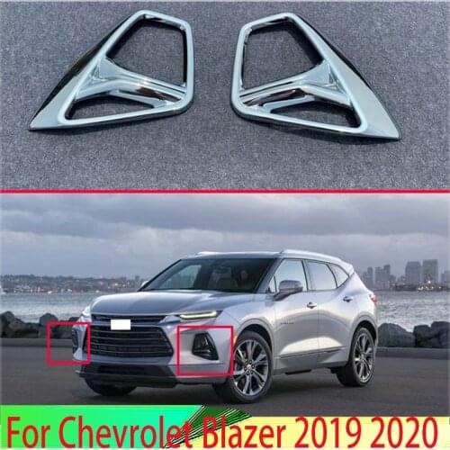 For Chevrolet Blazer 2019 2020 Car Accessories ABS Chrome Front Fog Light Lamp Cover Trim Molding Bezel Garnish Sticker