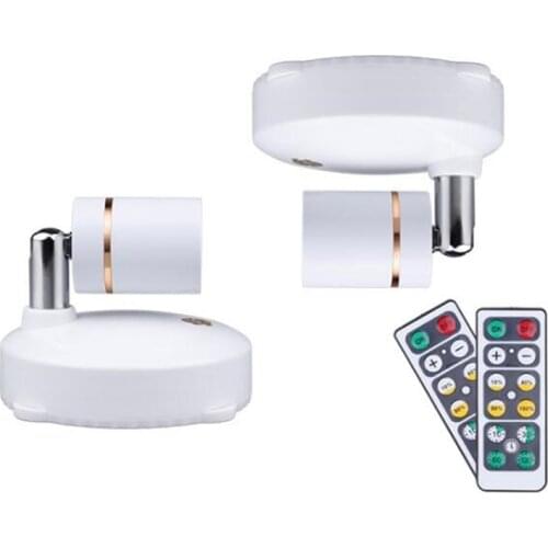 Wireless Spot Lights Battery Operated Accent Lights Indoor Dimmable LED Spotlight Anywhere Rotatable Wall Light(2 Pack)