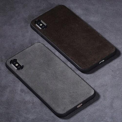 Phone Cases For iPhone X Xs Max Xr 6 6S 7 8 Plus 7p 8p Case Suede Leather Soft TPU Silicone Back Cover Capa