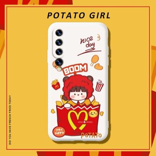 ASINA Cartoon Case For Xiaomi Redmi Note 10 9 8 7 Case Official Original Liquid Silicone Case For Xiaomi Mi9 10 11 Case Girl