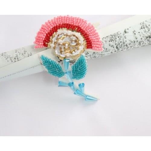 Flower Sew on Beaded Patch Applique For Clothes Bag Shoes Diy Cute Decoration Accessories Patches
