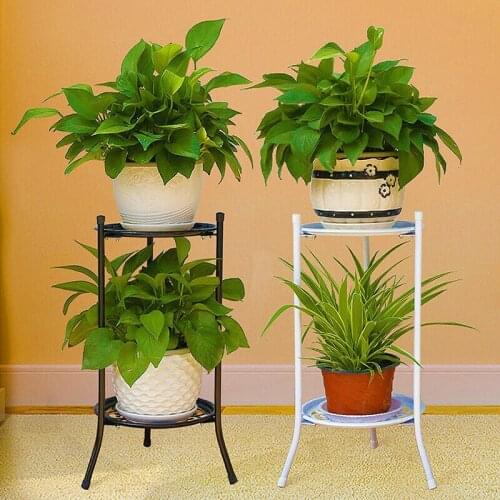 2Tier Flower Pot Holder Metal Shelves Plant Stand Display Indoor Outdoor Garden Succulent Flower Plant Rack Balcony Shelf