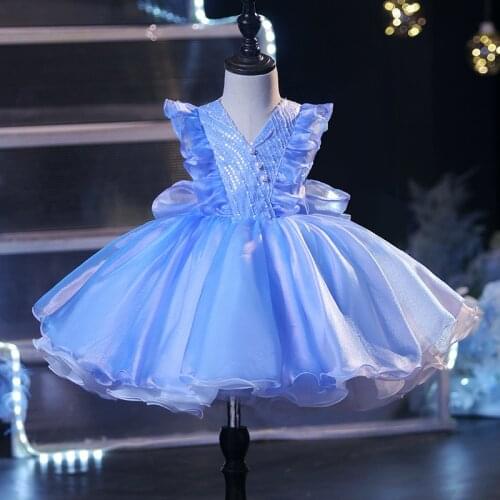 Wedding Birthday kids Dresses For Girls 1st birthday Party baby Christening Gown Children Pageant Dress Girls Clothes 1-10 Years