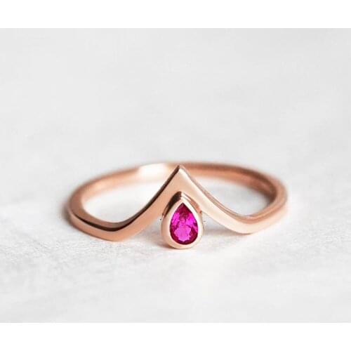 Pretty Womens 925 Sterling Silver Jewelry Rose Gold Plated Ring with Pink Zircon