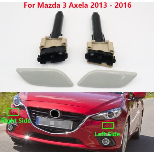 For Mazda 3 Axela 2013 2014 2015 2016 Car Front Bumper Headlight Washer Nozzle Pump Cleaning Actuator with Cover Cap Base Color