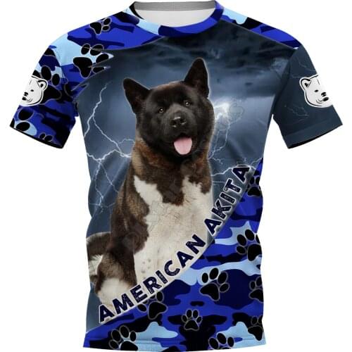 American Akita 3D Printed t shirts women for men Summer Casual Tees Short Sleeve T-shirts Short Sleeve Drop Shipping 07