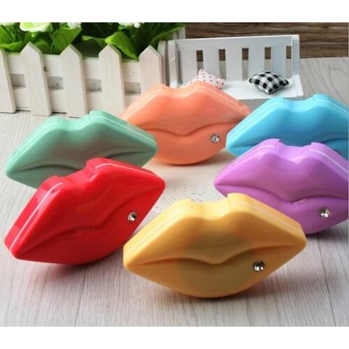 Free ship!1lot=8set!The sex Lips Contact lenses box / glasses companion case/Eyewear box/eye glasses pencil box