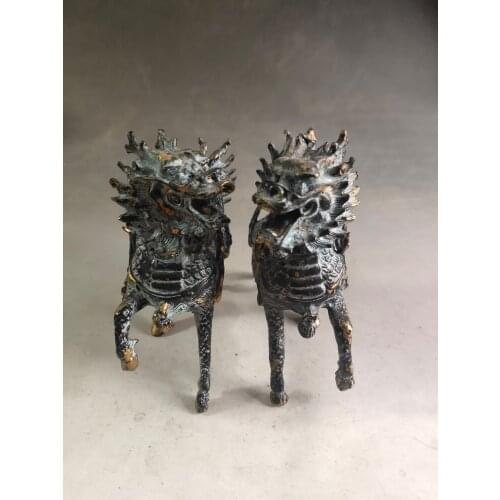 China antique (a pair of tongqilin) decoration collection