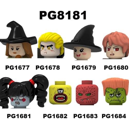 Halloween Horror Building Blocks Pumpkin Man Female Ghost Witch Anime Figures Christmas Toys Gift For Children PG8181