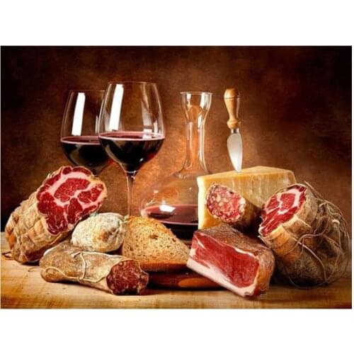 Kitchen diamond painting grape wine cups rhinestone embroidery picture animal mosaic sticker diamond tapestry posters wall paper