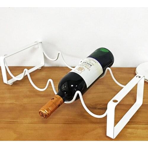 Modern Assemblable DIY Metal Iron Wine Bottle Holder Home Living Room Decor Display Storage Racks Bar Wine Rack Black and White