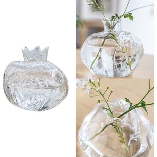 Mini Pomegranate Glass Vase Handmade Vase Pot Hydroponic Flower Arrangement Crafts Desktop Decoration