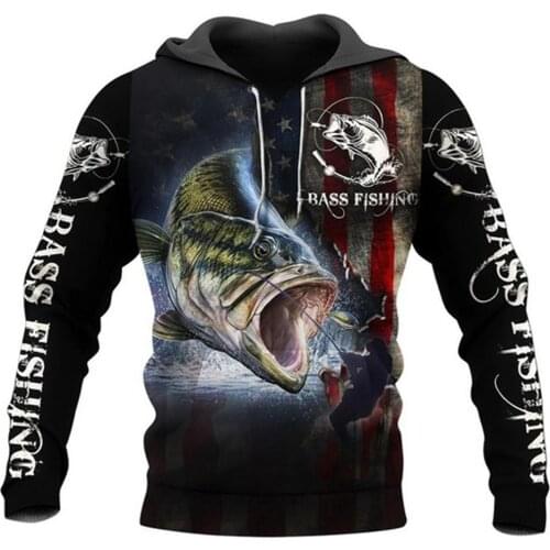 Bass Fishing 3D Printed Mens Hoodies Harajuku Streetwear autumn Hooded Sweatshirt Unisex Casual Jacket Tracksuits TD778852