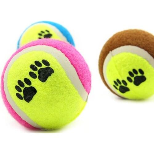 Micro elastic dog training ball Pet toy ball throwing tennis ball footprint pattern dog throwing toy dog training ball