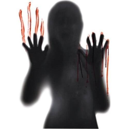Halloween Wall Stickers Self-Adhesive Scary Blood Handprint Ghost Door Stickers PVC Window Glass Stickers Decor