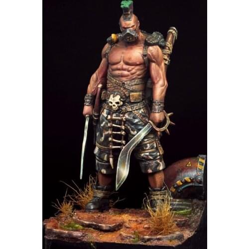 Unassambled 1/24 75mm ancient warrior stand with sword Resin figure miniature model kits Unpainted