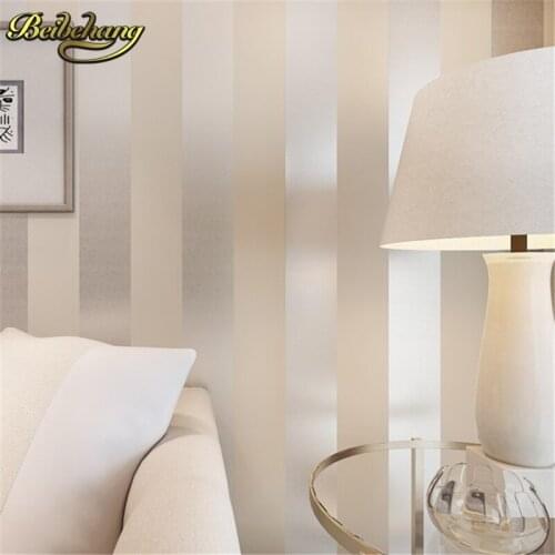 Beibehang non-woven papel de parede 3D flocking simple striped wallpaper bedroom living room sofa backgroumd for wall paper roll