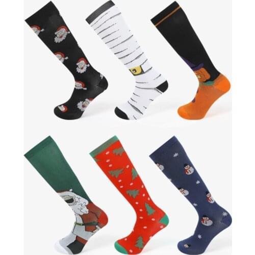 Unisex Compression Socks Women Men Thigh Fit Stretch Pressure Outdoor Party Elastic Knee High Travel Socks For Male