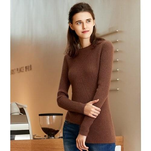 ZHILI 2018 New Autumn Crew Neck Irregular Hem Pullover Cashmere Sweater