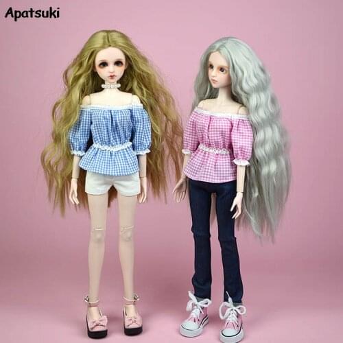 Doll Clothes Plaided Shirt Top for 1/4 BJD Doll Clothes Casual Daily Clothes for 40-50cm XINYI Doll 1:4 Doll Accessories Fashion
