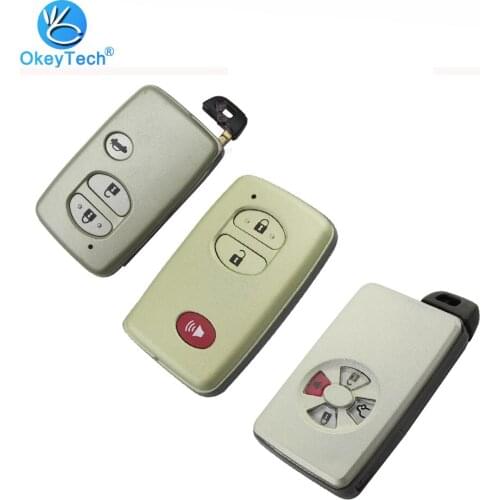 OkeyTech 2/3/4 Buttons Replacement Remote Smart Key Case Shell For Toyota Land Cruiser Prado 2010-2015 Free Shipping