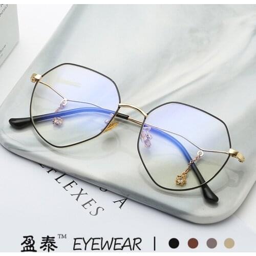 Optical Eyeglasses Metal Mens Myopia Frames Oversized Shades Sunglass Lens UV400 CustomAdult Eyewear AB024
