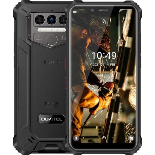 OUKITEL WP9 8000mAh IP68 Waterproof Smartphone 6GB+128GB 5.86'' Helio P60 Octa Core Cellphone Android10 4G 16MP Mobile Phone NFC