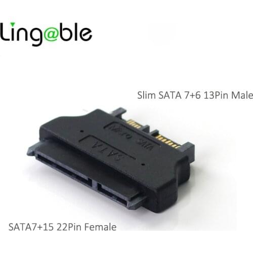 Lingable SATA Adapter Slim SATA 7+15 22P Female to Slim SATA 7+6 13P Male Connector Male to Female Converter