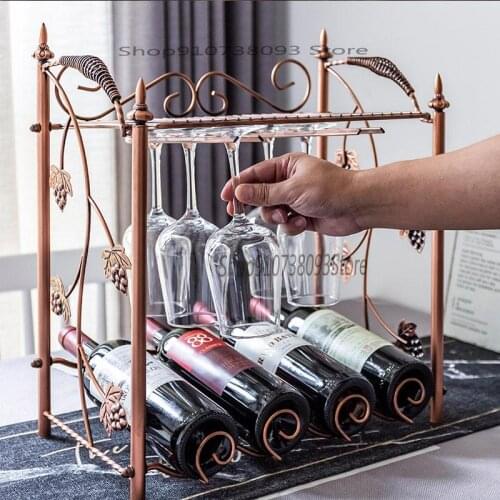 European Style Red Wine Stand Decoration Light Luxury Household Creative Red Wine Cup Stand Upside Down Wine Bottle Display Stan
