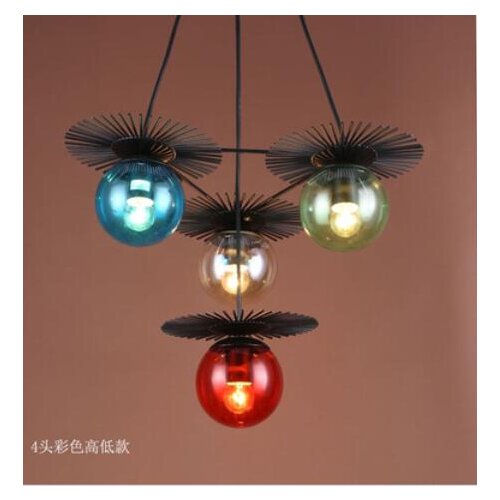 Beanstalk Pendant Lights creative American minimalist Scandinavian LED retro iron glass ball dining room single head LU724198