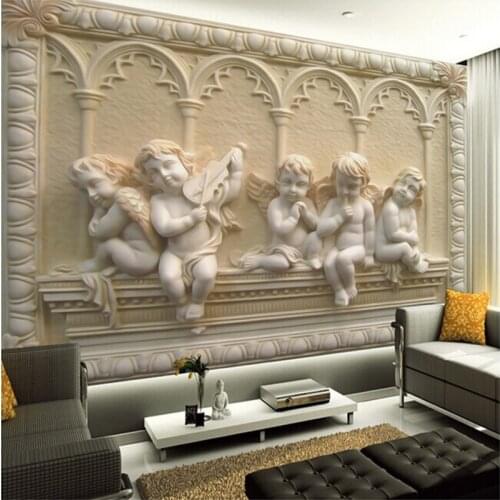 Custom Photo Wallpaper European Style 3D Stereoscopic Relief Angel Wall Art Mural Study Living Room Bedroom Decoration Painting