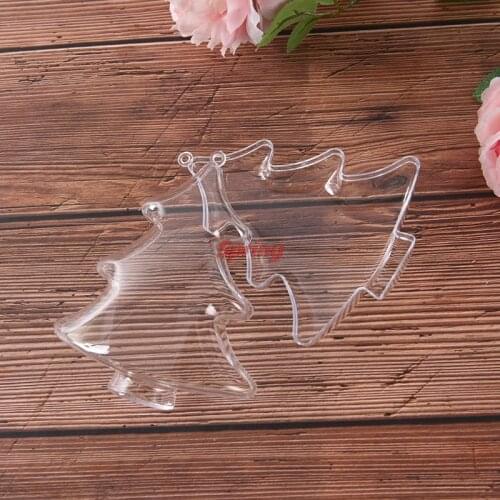 Practical Christmas Tree Shape Transparent Xmas Ball DIY for Festivel & Party Fillable Ball Home Tree Pendant Hanging Decoration