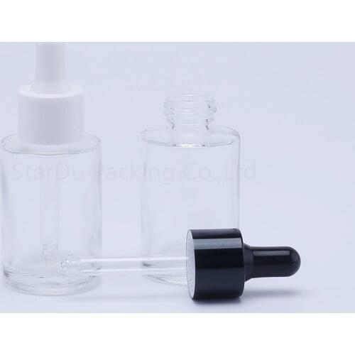 30ml transparent Glass Bottle With Dropper for Essential Oil Bottles , 30cc empty Perfume bottles 100pcs